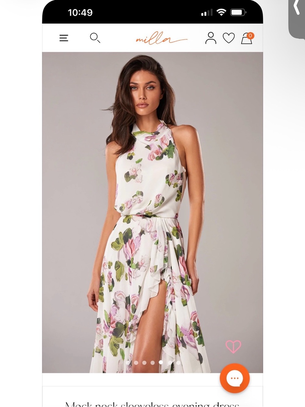 Milla Floral Backless Maxi Dress in White/Pink